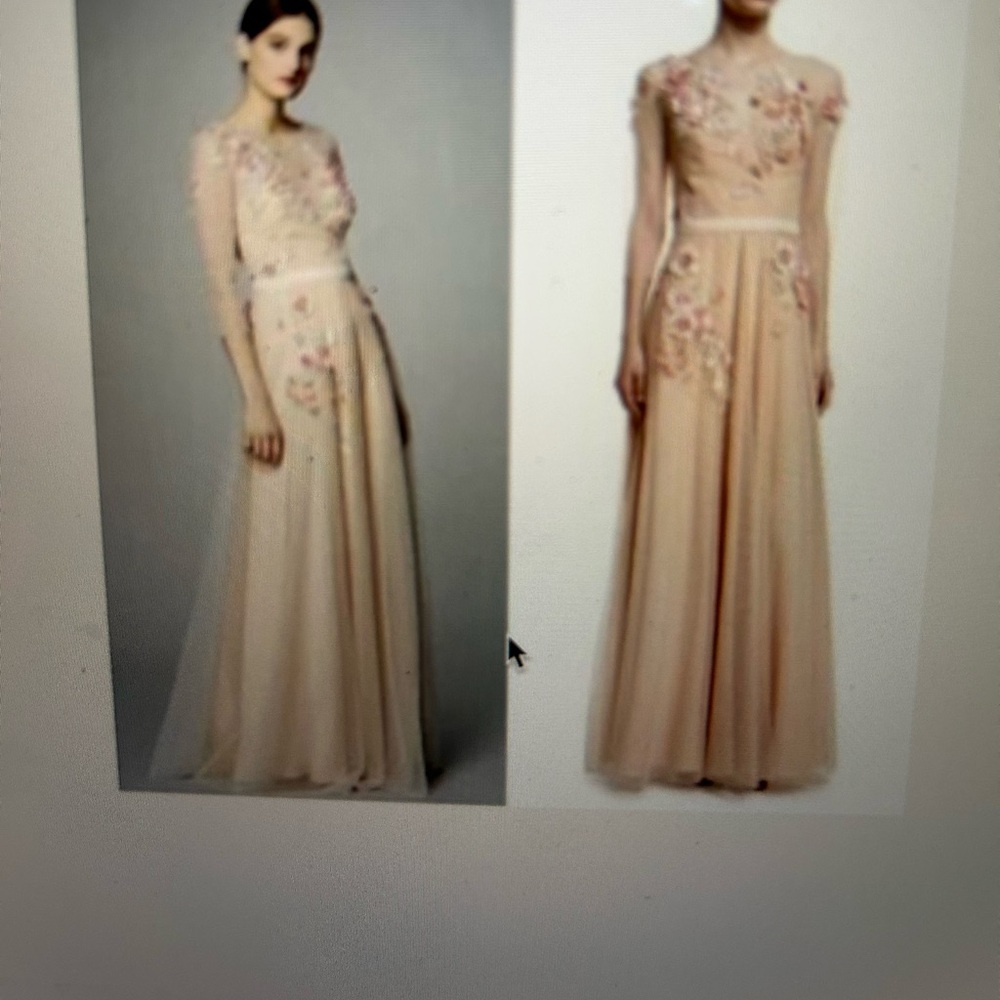 Exquisite Gown in Creamy Blush Tulle Fabric